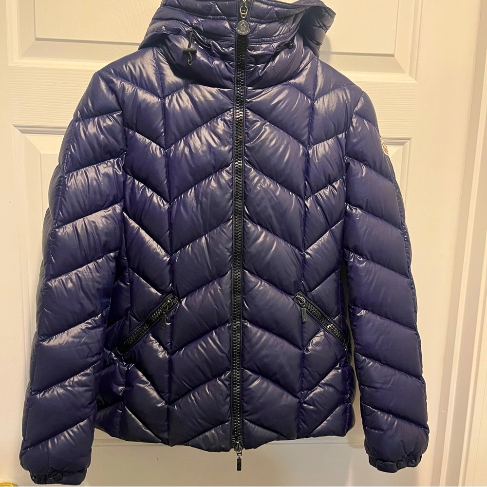 Moncler Navy Down Coat Size 4 (Large)